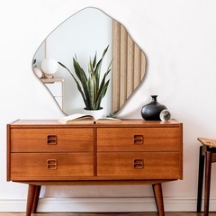 BOMINICA Irregular Asymmetrical Frameless Wall Mirror for Bathroom Living Room