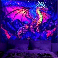 Blacklight Tapestry,Animal Tapestry Glow In The Dark,UV Reactive Black Light Upr