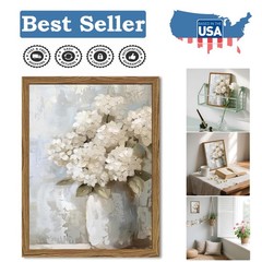 Charming 8×10 Framed Vintage Hydrangea Canvas – Perfect Gift for Any Occasion