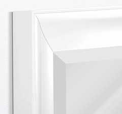 Head West White Contemporary Beveled Vanity Wall Mirror 27″ x 33″ White + Chrome