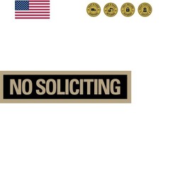 Durable Mylar No Soliciting Sign, 2×8 Inches, Perfect for Stylish Home Entryways