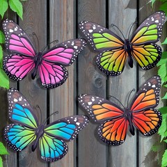 Colorful 9.8in Metal Butterfly Sculptures – Perfect for Indoor & Outdoor Spaces