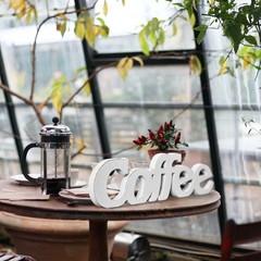 Sintosin Rustic Distressed White Coffee Sign for Tabletop for 14″, Wall Hangi…