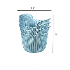 KETER 231981 Knit Round X-Small 3-Piece Basket Set, Extra, Misty Blue