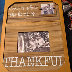 Set of 2 Brown Wood Farmhouse Photo Frames THANKFUL/Home 3×5 & 5×7