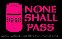 None Shall Pass Decal Monty Python Movie Quote car window funny vinyl sticker