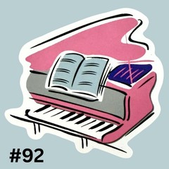 Pink Grand Piano Sticker Watercolor Piano Waterproof Vinyl Style Music #92