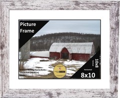 8×10 Opening White Mat in our 11×14-inch Barn Wood Picture Frame Includes Gla…