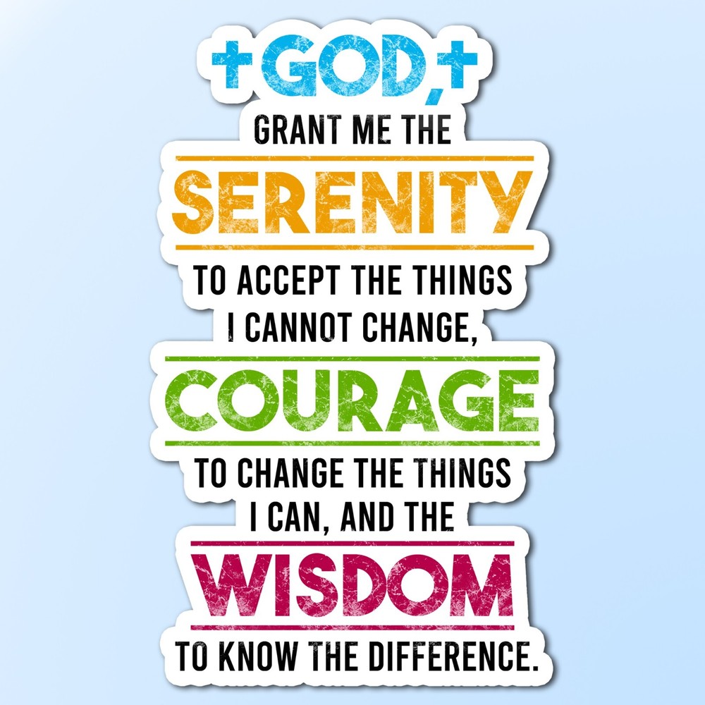 Serenity Prayer Courage Wisdom Inspirational Vinyl Decal Laptop Sticker 4 x 2.5″