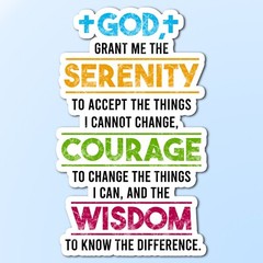 Serenity Prayer Courage Wisdom Inspirational Vinyl Decal Laptop Sticker 4 x 2.5″