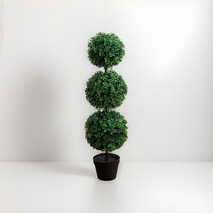 3’ UV Boxwood Triple Ball Topiary Artificial Tree Indoor/Outdoor