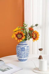 Blue and White Vase, Blue Vases Home Décor, Chinoiserie Vase, Blue and White Por