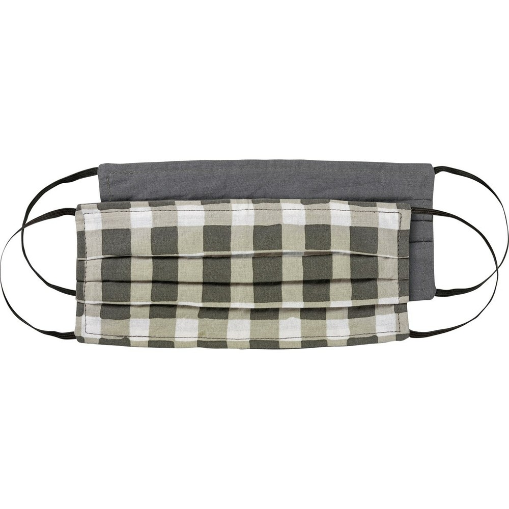 NEW!~Reversible Cotton Face Two Ply Pleated Mask~Buffalo Check Pattern