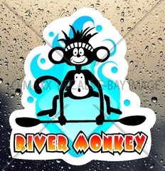River Monkey Whitewater Watersports Kayaking Boating Outdoor Sport Vinyl Sticker