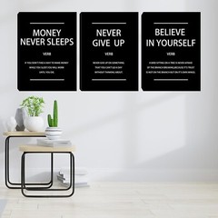 Motivational Wall Art Inspirational Black Poster Printed on Canvas Office Wal…