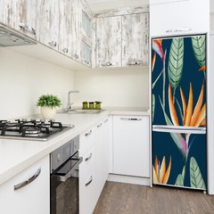 3D Refrigerator Wall Kitchen Removable Sticker Magnet Flowers Royal Strelitzia