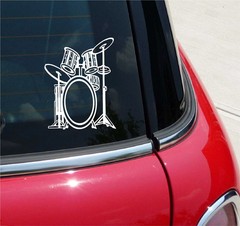 DRUM SET DRUMS DRUMMER BAND MUSIC GRAPHIC DECAL STICKER ART CAR WALL DECOR