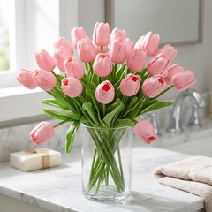 Artificial PU Real Touch Tulip Bouquets 10 Heads for Wedding Home Floral Decor