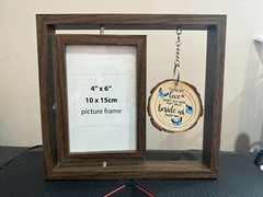 Double Sided Memorial Rotating Floating Picture Frame 4″x6″ Butterfly Pendant