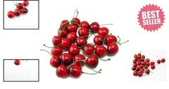 Realistic Simulation Cherries – 25 Count Indoor Decoration for All Occasions