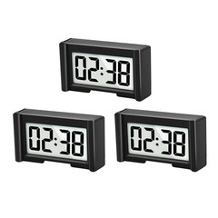 New 3 Pack Mini Digital Clock Small Adhesive Stick On Easy To Read Large Numbers