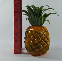 Artificial Medium Pineapple 7-in Plastic Decorative Fruit Yellow Pineapples Fake