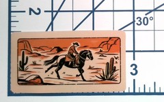 Vintage Cowboy Riding Horse Desert Landscape Western Retro Vinyl Sticker Decal