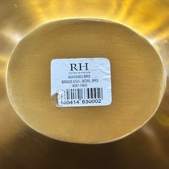 Restoration Hardware Brass Oval Bowl Asymmetrical Decorative Gold 40410463 BRS