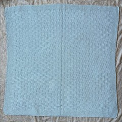 Hand Knitted Needle Handmade Baby Blanket Square 37x37in 100% Cotton