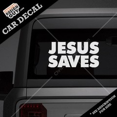 Jesus Saves Christian Car Decal sticker gift Christian Religious Gospel Message