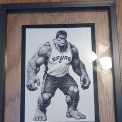 Black & White Vertical Basketball Sports Wall Of The Incredible Hulk
