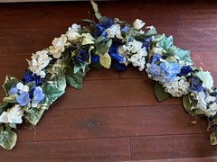 VINTAGE Laura Ashley BRAMBLE Custom Made Artificial Floral Wall Swag- EUC