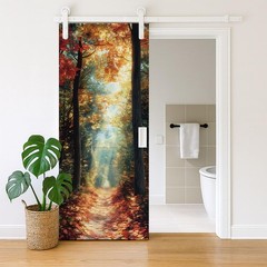 2 Pcs Autumn Forest Door Refrigerator Wraps, -Adhesive Refrigerator Wrap Set …