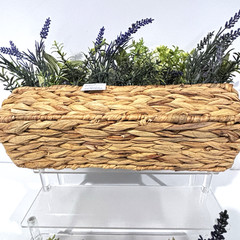 Everyday Decor Artificial Lavender Dahlia Woven Planter Set of 2 Floral Decor