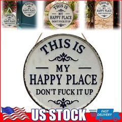 This Is My Happy Place Don’t F It Up Man Cave Metal Sign Rustic Man Cave New