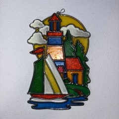 Lighthouse Plastic Window Hangings Panel, Suncatcher