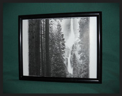 Upper & Lower Yosemite Falls *8×10 Framed Poster Print *Black & White *Framed VG