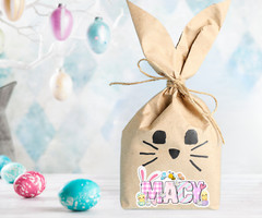 Personalized Easter Bunny Name Sticker, Cute Spring Vinyl Decal, Basket Tag Gift
