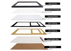 11×22 Diploma Frame w/ Tassel Holder for 8.5×11 Certificate Gold Rim