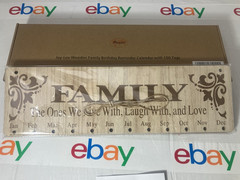 Joy-Leo Wooden Family Birthday Reminder Calendar Plaque with Tags New open Box
