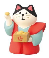 Decore Concombre Kamishimo Bean-Throwing Cat Red Approx. 44 x 38 x 52cm (H)