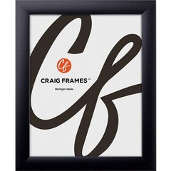 Craig Frames Contemporary 1″, Modern Black Picture Frame With Single White Mat