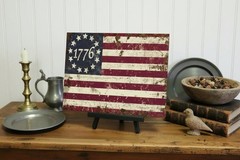 1776 Betsy Ross Flag Metal Sign Handcrafted Americana Wall Decor 12×8 Inch