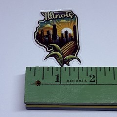 Illinois State Map Sticker Decal Travel Tour Souvenir Journal Corn City Art Tc6