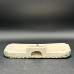 Vintage 1997 Loomco NO SMOKING Sign Glazed Ceramic White Green Spongeware