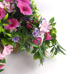 Wicker Park 18″ Cascading Multicolor Petunia and Wildflower Hanging Basket