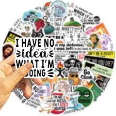 50PCS Funny Meme Stickers Adult Sarcastic Waterproof Vinyl Laptop Decals