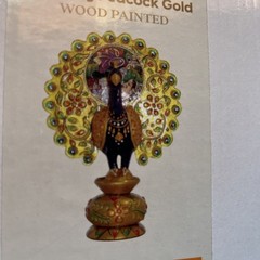 Decorative Handpainted Dancing Peacock statue 5” Swaminarayan Aksharpith India