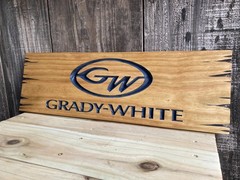 Grady White Boats Wooden Sign Carved Rustic Antique Look Nautical Decoration