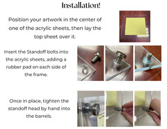 Double Panel Floating Acrylic Frame – Square Corners – Custom Size Available